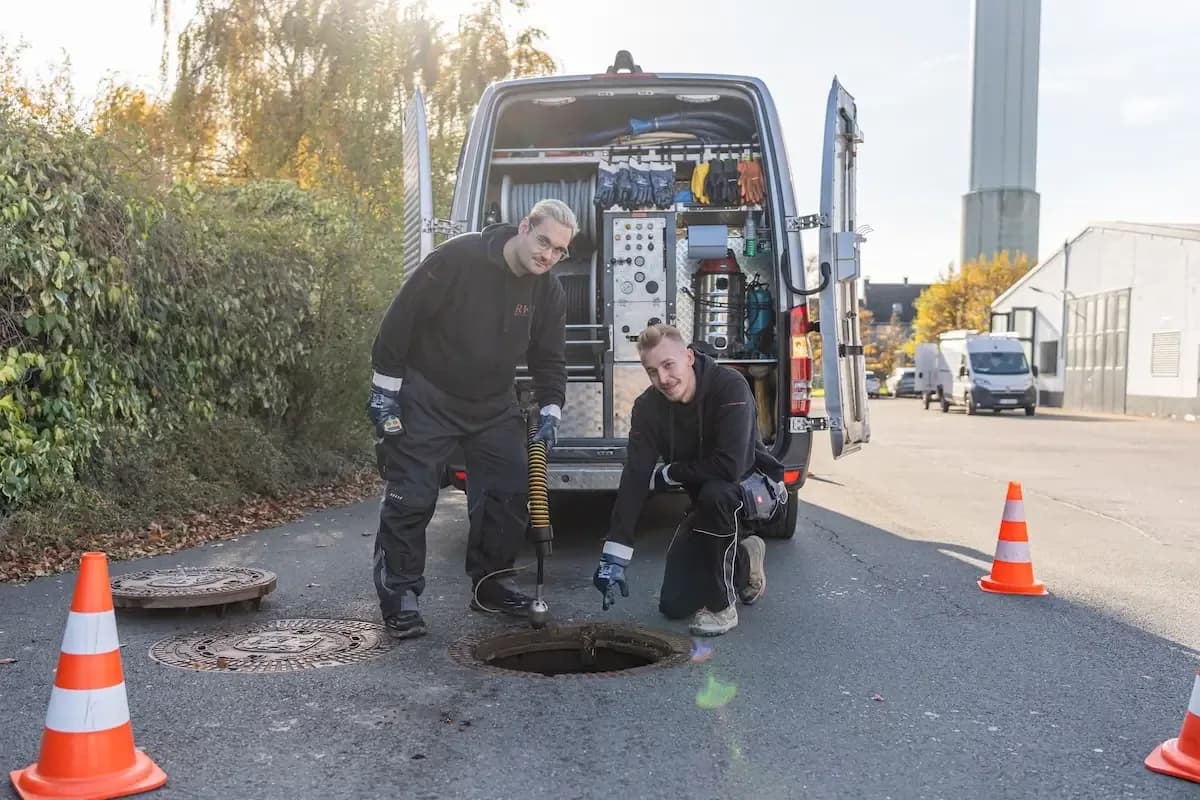 RKS-Techniker bei der Kanalreinigung