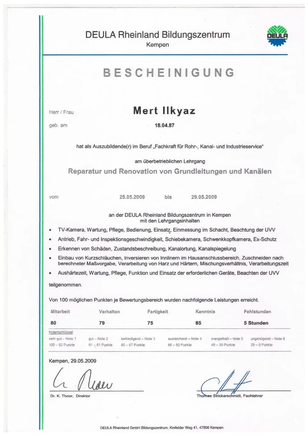 Zertifikat der RKS Rohr und Kanal Technik GmbH (05)